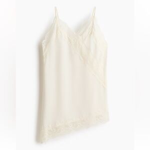 H&M Cream Lace Trim Tank Top